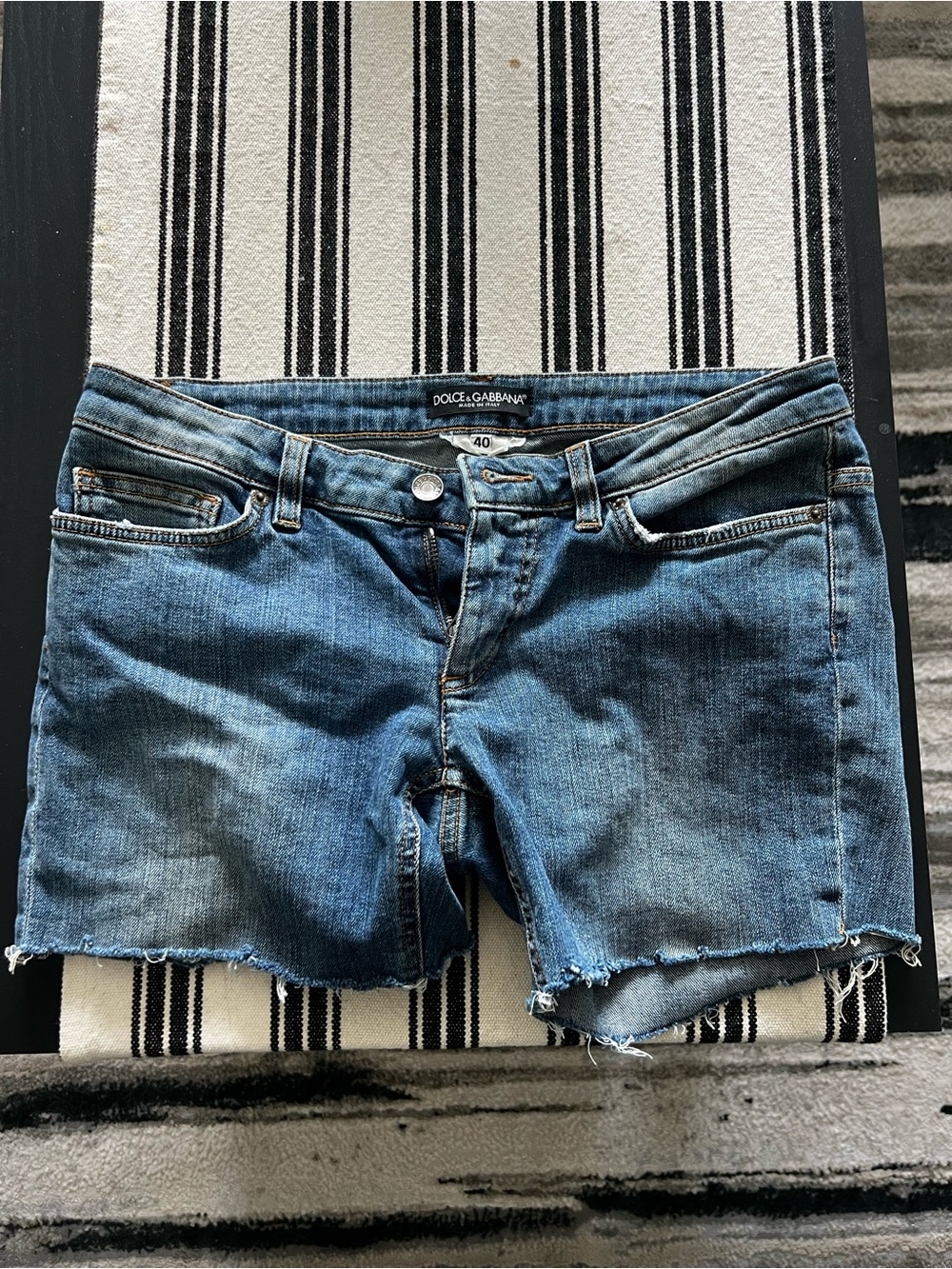 Dolce & Gabbana Distressed Blue Denim Cutoff Shorts